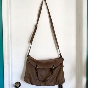 Innue Genuine Leather Italian Brown Crossbody Purse